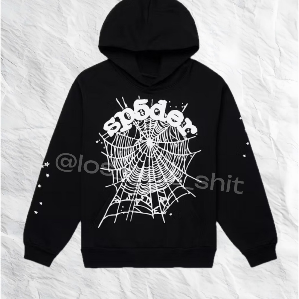 Stylish Black Spider Web Hoodie